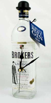 Brokers Gin Mantle bottle clock