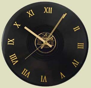 recycled- upcycled 78rpm record clock Columbia label