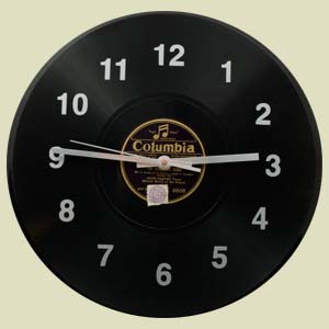 recycled- upcycled 78rpm record clock Columbia label