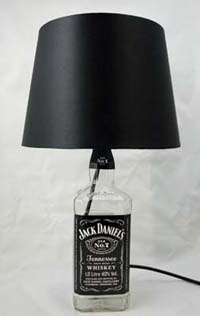 table lamp made from a Jack daniels bottle