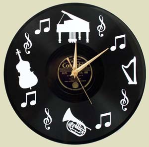 Music clock recycled - upcycled,clocks made from records